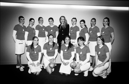 04/05/2006. EXCLUSIVE: Jerry Hall, ambassadress of the Bayer Health Care program.