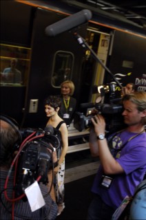 05/16/2006. Arrival of Da Vinci Code crew at Cannes rail station.