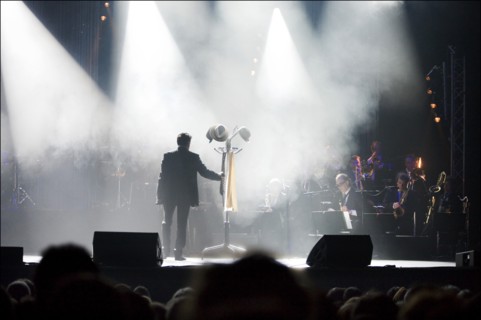04/01/2008. French stand-up comedian Laurent Gerra performs his new show.