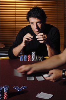 Patrick Bruel lors d'une partie de poker