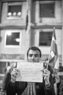 Solidarity march for the Danish people outside the Danish embassy in Paris
