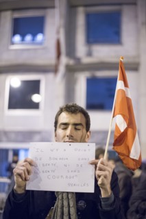 Solidarity march for the Danish people outside the Danish embassy in Paris