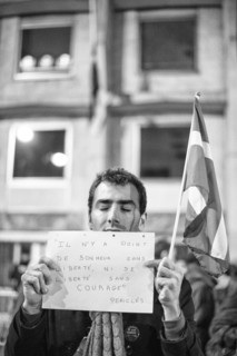 Solidarity march for the Danish people outside the Danish embassy in Paris