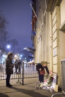 Solidarity march for the Danish people outside the Danish embassy in Paris