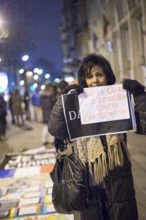 Solidarity march for the Danish people outside the Danish embassy in Paris