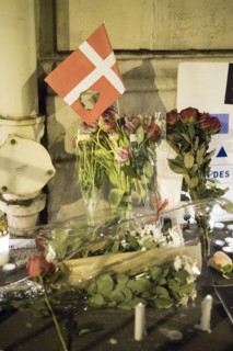 Solidarity march for the Danish people outside the Danish embassy in Paris