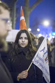 Solidarity march for the Danish people outside the Danish embassy in Paris