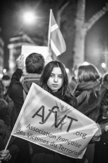 Solidarity march for the Danish people outside the Danish embassy in Paris