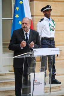 Passation de pouvoir au Ministère de la Justice entre Nicole Belloubet et Eric Dupond Moretti, le 7 juillet 2020