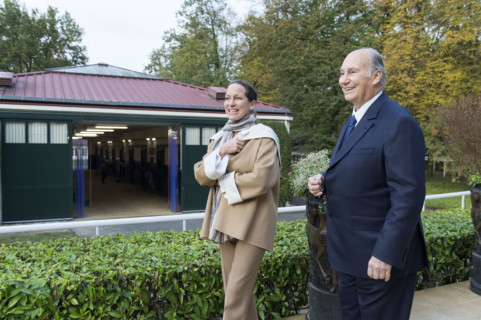 Le prince Karim Aga Khan et sa fille la Princesse Zahra Aga Khan dans leur domaine Domaine d'Aiglemont à Gouvieux (Oise)