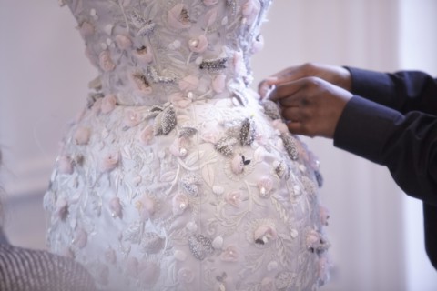 Fittings before Ralph & Russo Haute Couture show