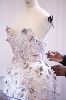 Fittings before Ralph & Russo Haute Couture show