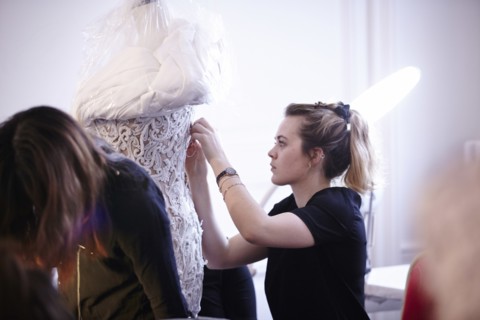 Fittings before Ralph & Russo Haute Couture show