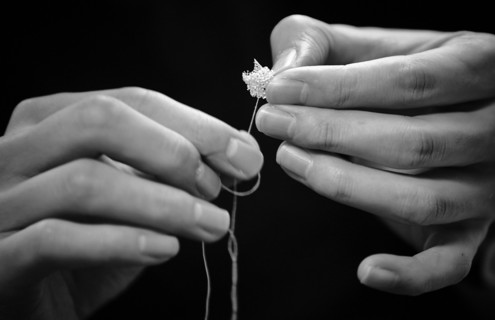 Fittings before Ralph & Russo Haute Couture show