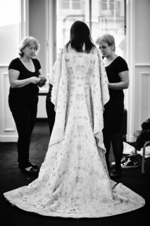 Fittings before Ralph & Russo Haute Couture show