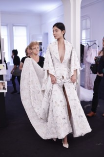 Fittings before Ralph & Russo Haute Couture show