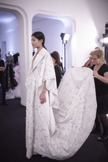 Fittings before Ralph & Russo Haute Couture show