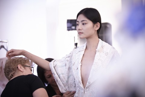 Fittings before Ralph & Russo Haute Couture show