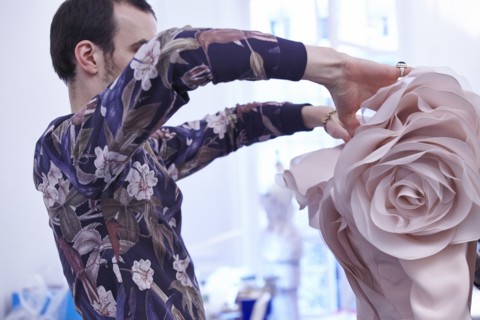 Fittings before Ralph & Russo Haute Couture show