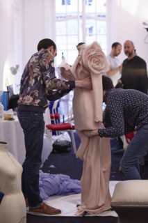 Fittings before Ralph & Russo Haute Couture show