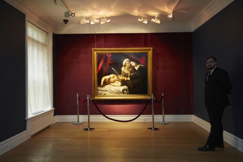 Exhibition in New York of a painting attributed to Caravaggio.