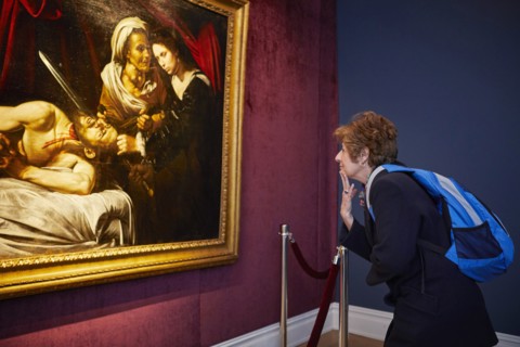 Exhibition in New York of a painting attributed to Caravaggio.