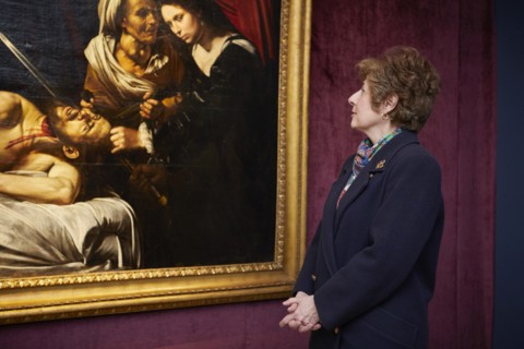 Exhibition in New York of a painting attributed to Caravaggio.