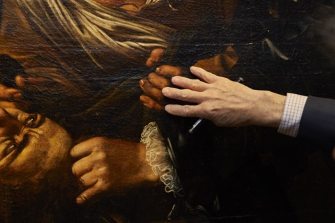 Exhibition in New York of a painting attributed to Caravaggio.
