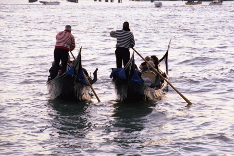 Venitian gondolier, evening