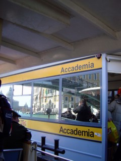 Academia vaporetto stop in Venice