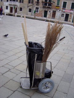 Cleaning in the morning in Venice