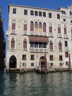 Grand canal in Venice and Palazzo Barbaro