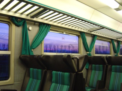 View of a sunset from a train