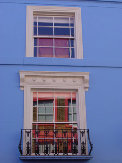 Londres, Notting Hill, façade bleue