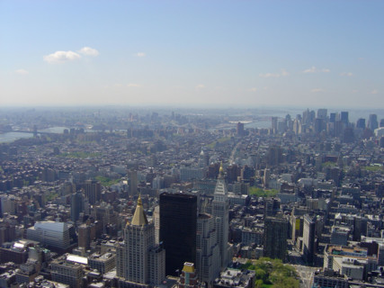 New-York (USA), Manhattan, Vue de l'Empire State Building, vers la pointe de Manhattan, l'East