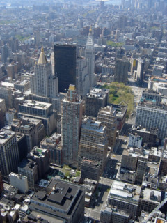 New-York (USA), Manhattan, Madison Square, Flat Iron Building vu de l'Empire State Building; East