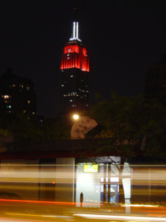 New-York (USA), Manhattan, Vue de nuit de l'Empire State Building