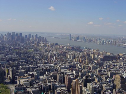 View from the Empire State Building of the Hudson River in New York