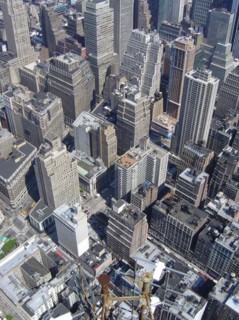 View from the Empire State Building in New-York of Broadway and Avenue of the Americas