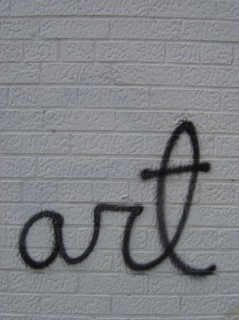 Gaffiti "art" on a facade in New York