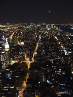 Night view from the Empire State Building in New York