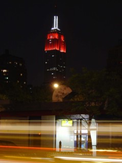 Night view of the Empire State Building in New York