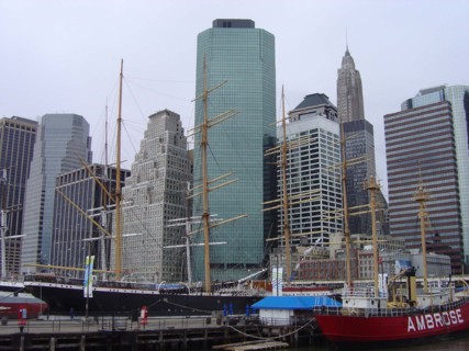Financial District viewed from East River in New York
