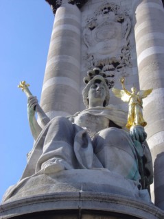 Detail of Alexander III bridge in Paris
