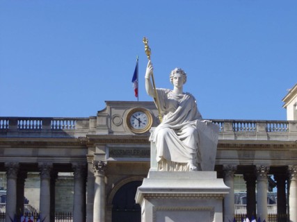 The national Assembly, Palais Bourbon square in Paris