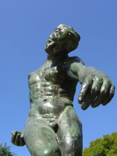 Open air sculpture by Rodin in the Rodin museum in Paris