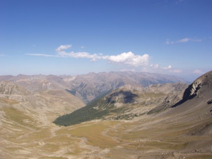 Provence310 Hautes Alpes, vue de montagnes, col de la Bonnette, la plus haute route d'Europe 2800m