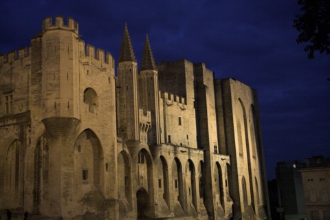 Provence317 Avignon, Palais des papes, nuit