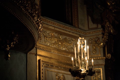 Versailles167 Château de Versailles, Petit Trianon, Théâtre de Marie-Antoinette 1780, torchère