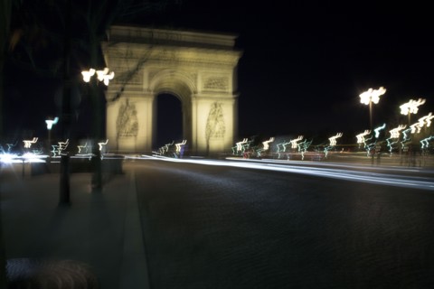 Paris 093 L'Arc de Triomphe, Place de l'Etoile, la nuit